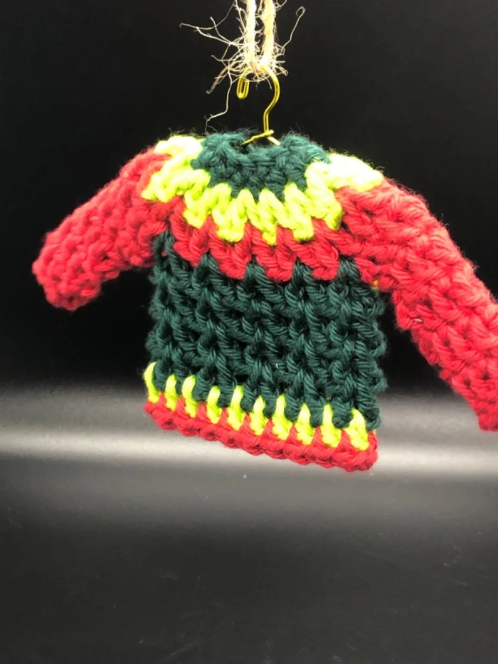 Mini Crochet Sweater Ornament, Gift Tag, Bag Accessory
